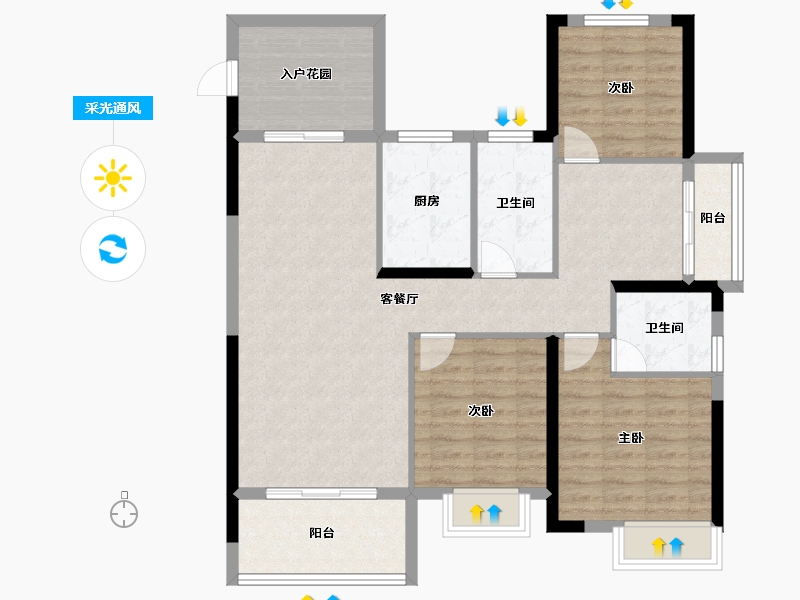 江西省-九江市-通源·天赐人家-102.41-户型库-采光通风