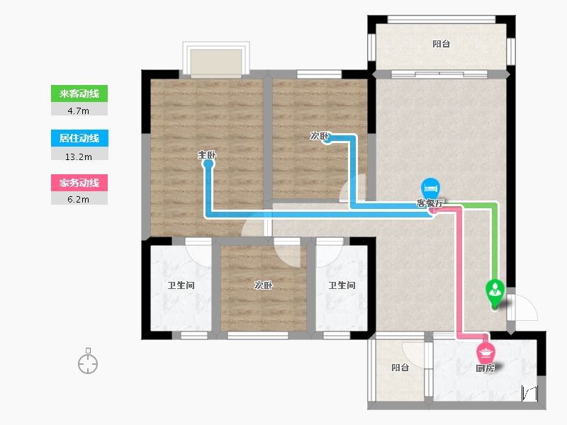 贵州省-遵义市-汇府华庭-87.63-户型库-动静线