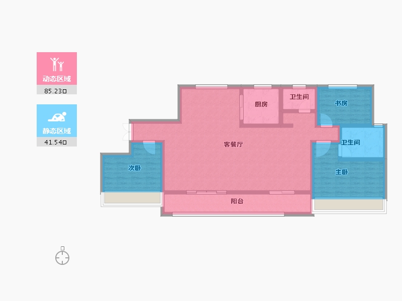 青海省-海东市-帝豪·壹号院-113.22-户型库-动静分区