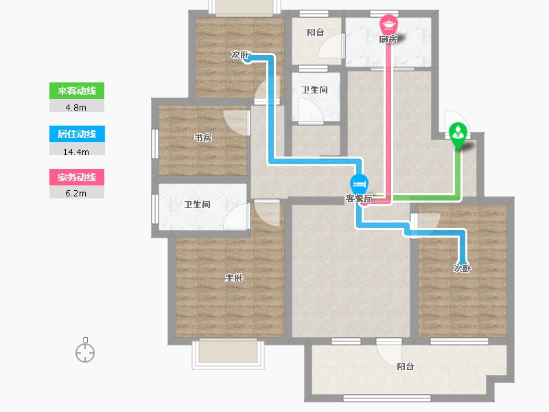 山东省-临沂市-掌舵龙湖-114.69-户型库-动静线