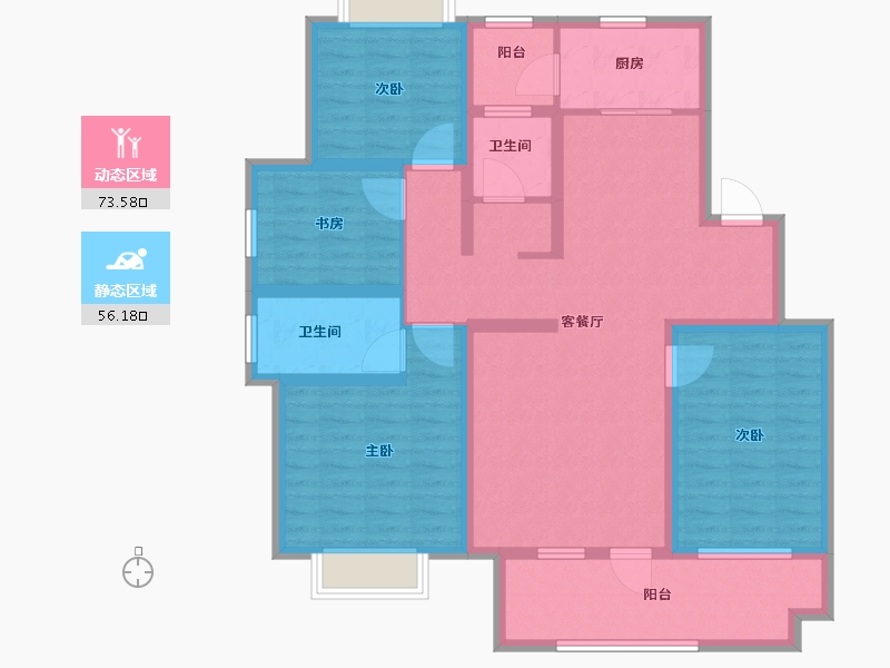 山东省-临沂市-掌舵龙湖-114.69-户型库-动静分区