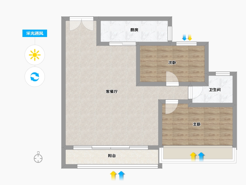 青海省-海东市-壹悦府-73.99-户型库-采光通风