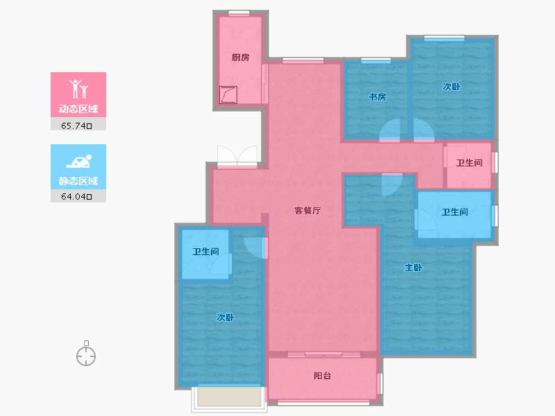 山东省-滨州市-荣盛墨香山南-115.67-户型库-动静分区