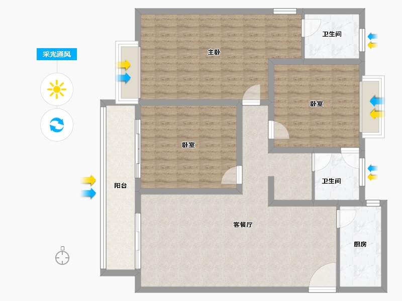 河南省-南阳市-安泰·荣盛公馆-118.65-户型库-采光通风