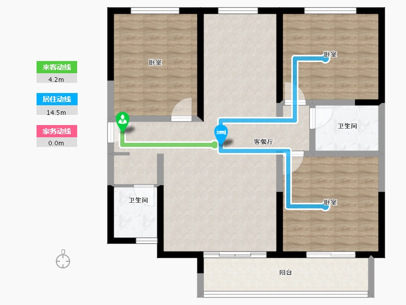 陕西省-咸阳市-中昌·如意城-107.24-户型库-动静线