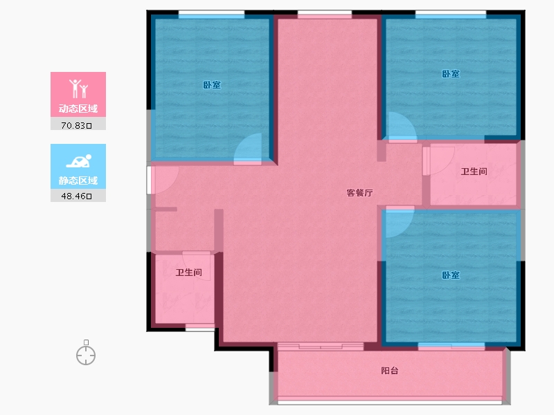 陕西省-咸阳市-中昌·如意城-107.24-户型库-动静分区