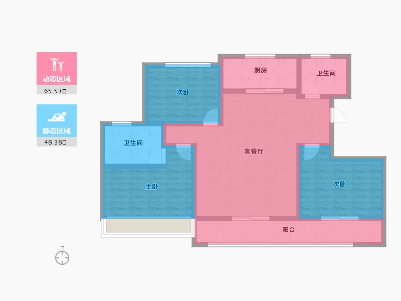 青海省-海东市-帝豪·壹号院-101.11-户型库-动静分区