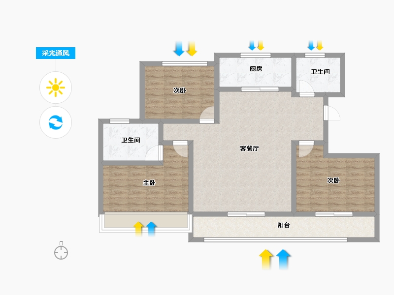 青海省-海东市-帝豪·壹号院-101.11-户型库-采光通风