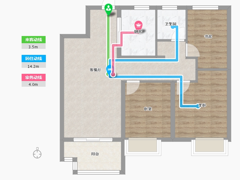 安徽省-芜湖市-港龙·湖山映-74.00-户型库-动静线