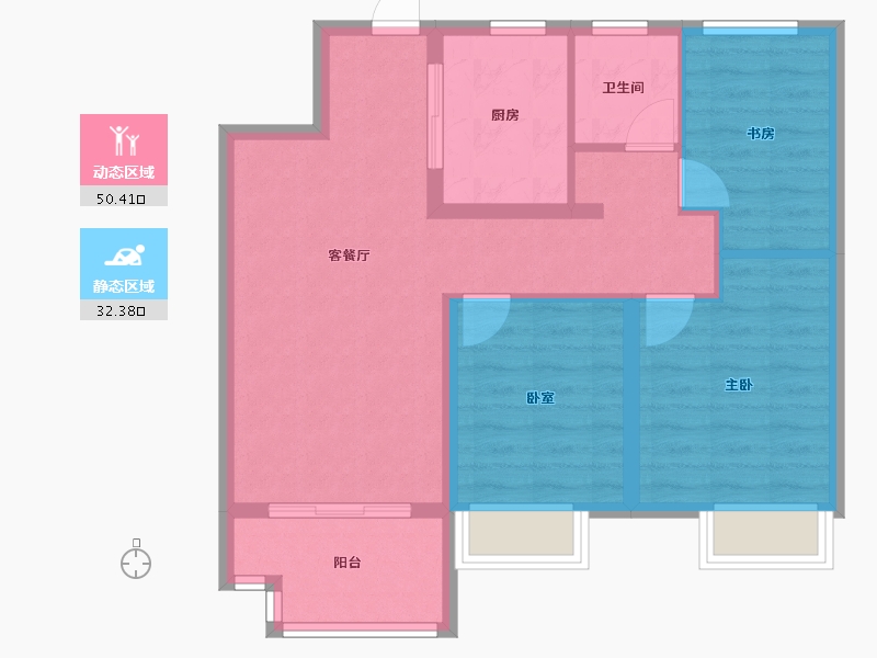 安徽省-芜湖市-港龙·湖山映-74.00-户型库-动静分区