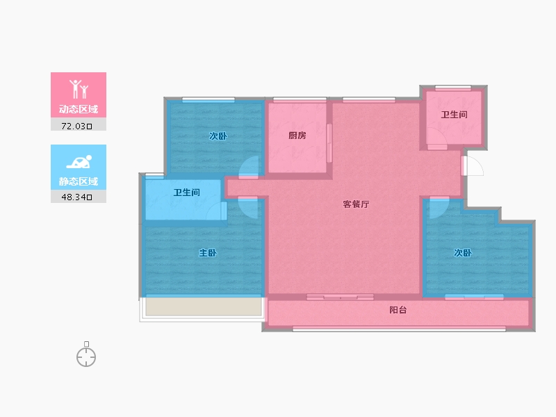 青海省-海东市-帝豪·壹号院-107.14-户型库-动静分区