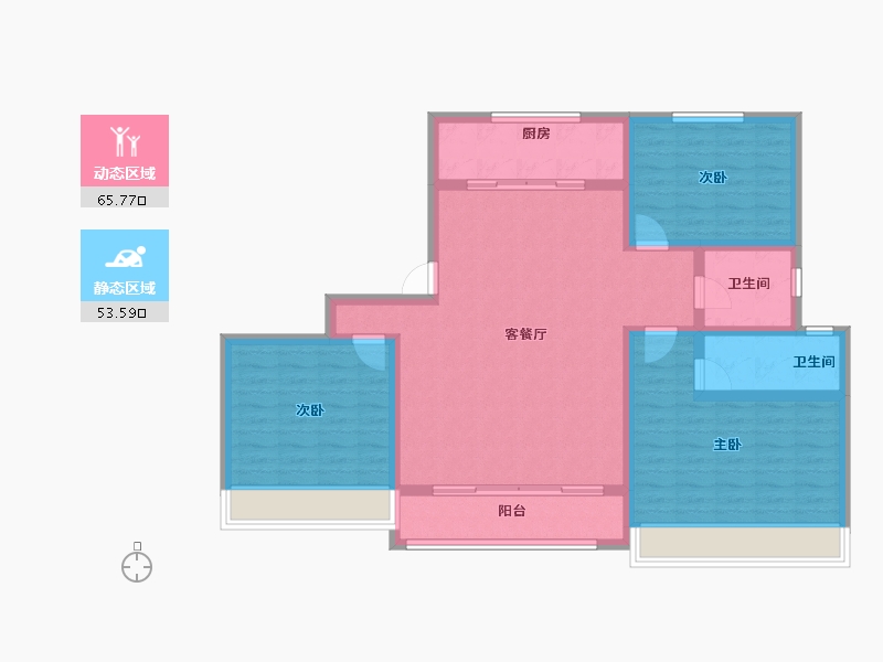 青海省-海东市-帝豪·壹号院-107.15-户型库-动静分区