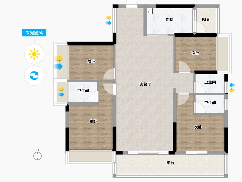 广东省-河源市-金美家名都-101.87-户型库-采光通风