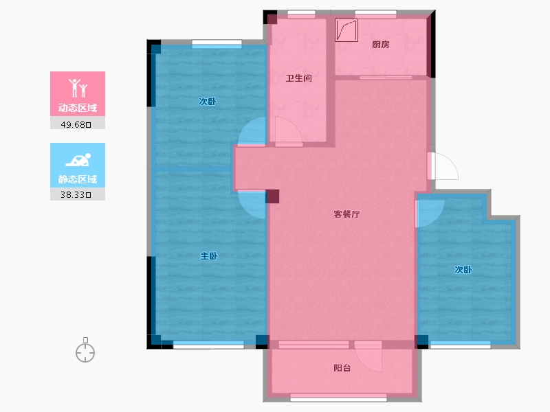 辽宁省-鞍山市-作品壹号-78.89-户型库-动静分区