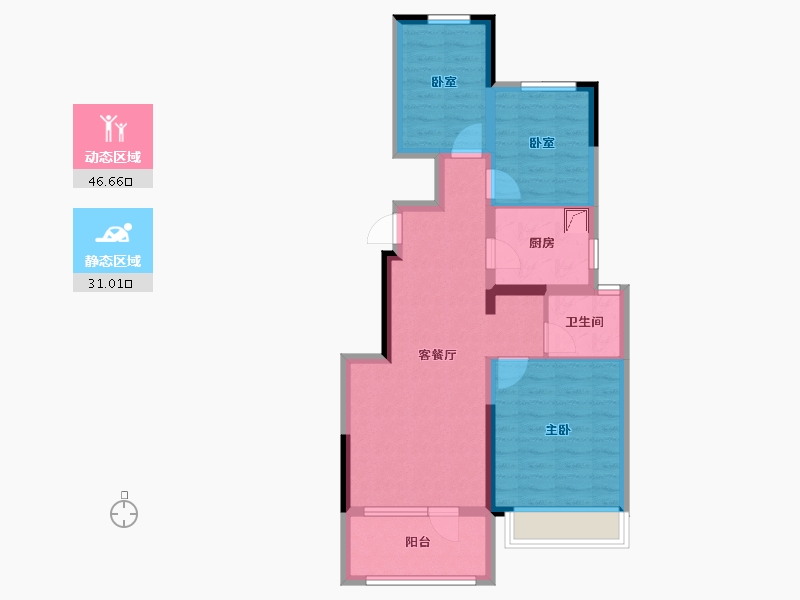 辽宁省-鞍山市-爱家华府-67.98-户型库-动静分区