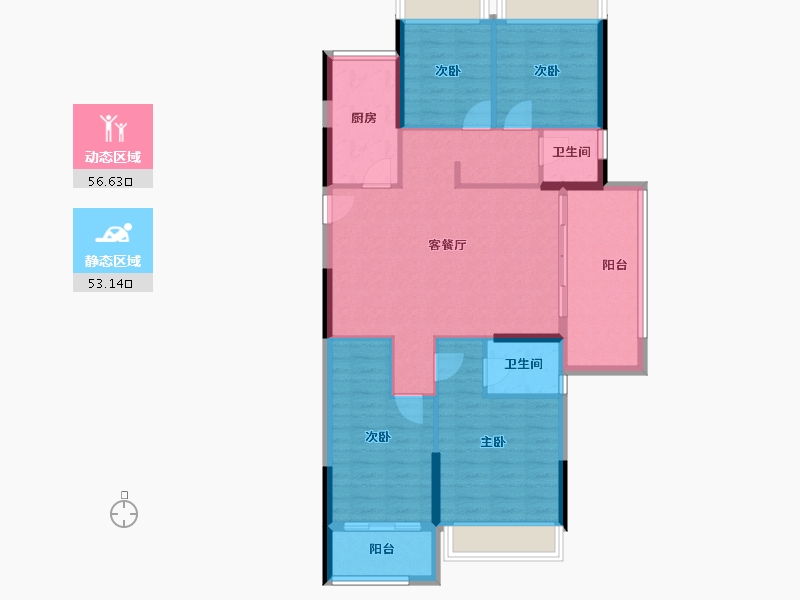 贵州省-遵义市-万象绿城桐乐府-99.20-户型库-动静分区