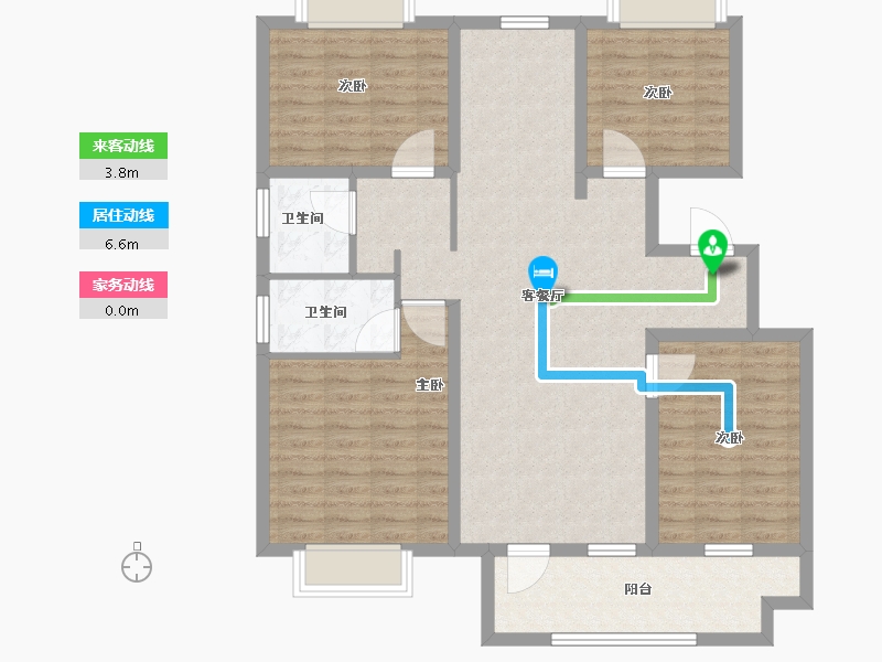 山东省-临沂市-掌舵龙湖-108.80-户型库-动静线