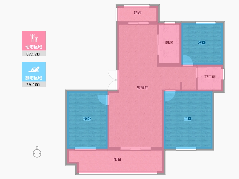 安徽省-芜湖市-中盛·壹号院-96.00-户型库-动静分区