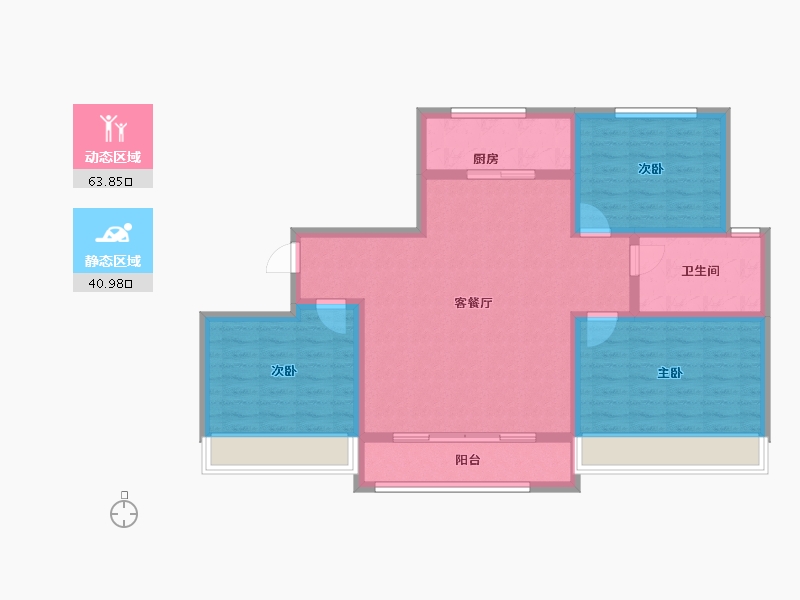 青海省-海东市-帝豪·壹号院-93.97-户型库-动静分区