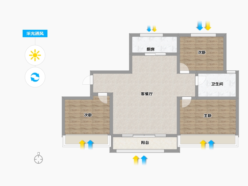 青海省-海东市-帝豪·壹号院-93.97-户型库-采光通风