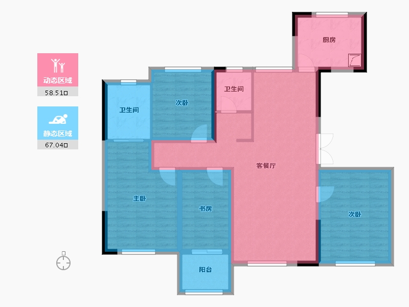 新疆维吾尔自治区-克拉玛依市-亚欧首府-128.00-户型库-动静分区