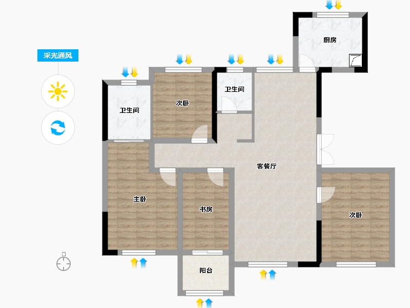 新疆维吾尔自治区-克拉玛依市-亚欧首府-128.00-户型库-采光通风