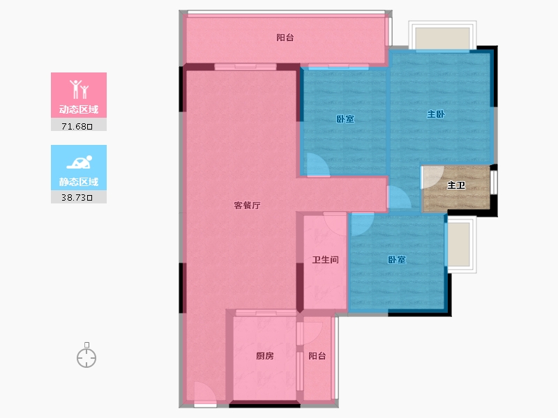 广东省-湛江市-青桂园-103.22-户型库-动静分区