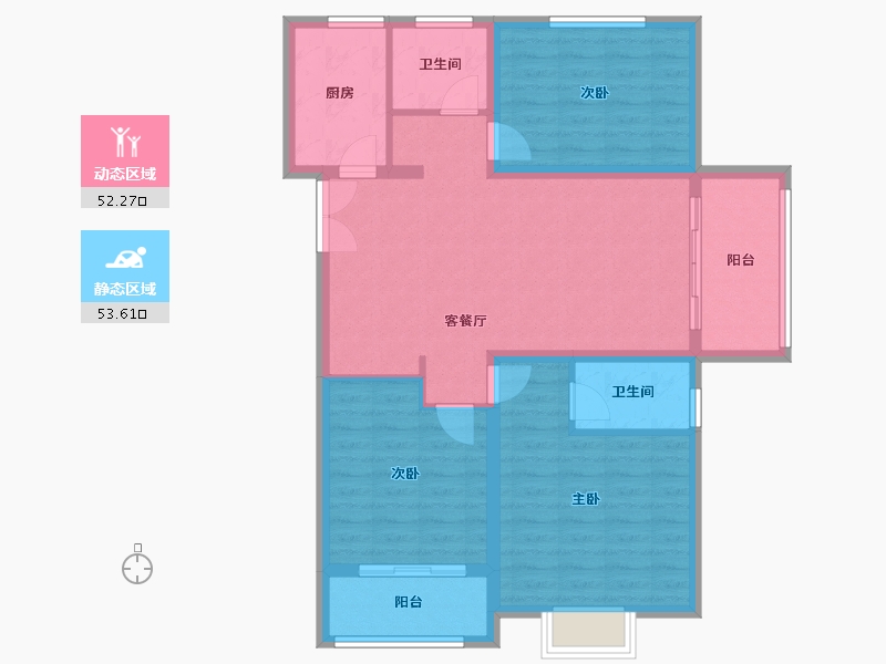 河南省-濮阳市-华信·越绣华府-95.22-户型库-动静分区