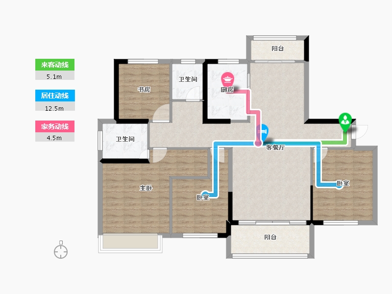 湖南省-邵阳市-南山美郡-123.02-户型库-动静线