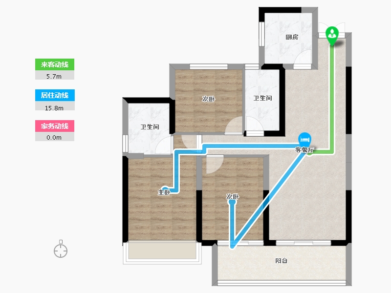 湖南省-株洲市-建宸大院-84.62-户型库-动静线