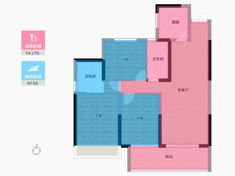 湖南省-株洲市-建宸大院-84.62-户型库-动静分区