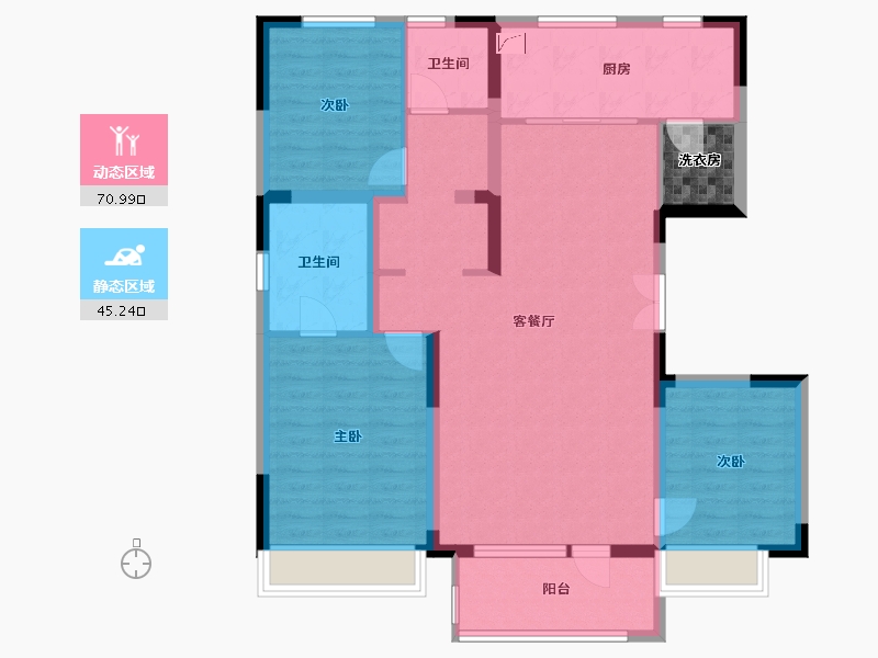 吉林省-吉林市-万科莱茵小镇-106.90-户型库-动静分区