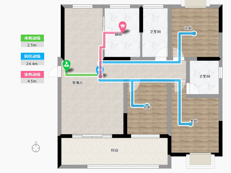 湖南省-湘潭市-龙城盛悦府-107.71-户型库-动静线