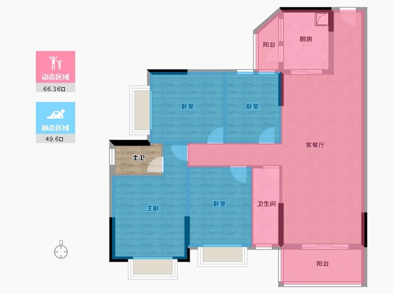 广东省-湛江市-青桂园-107.57-户型库-动静分区