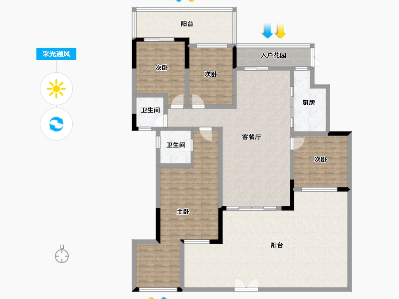 贵州省-遵义市-湄潭太阳海岸二期-181.21-户型库-采光通风