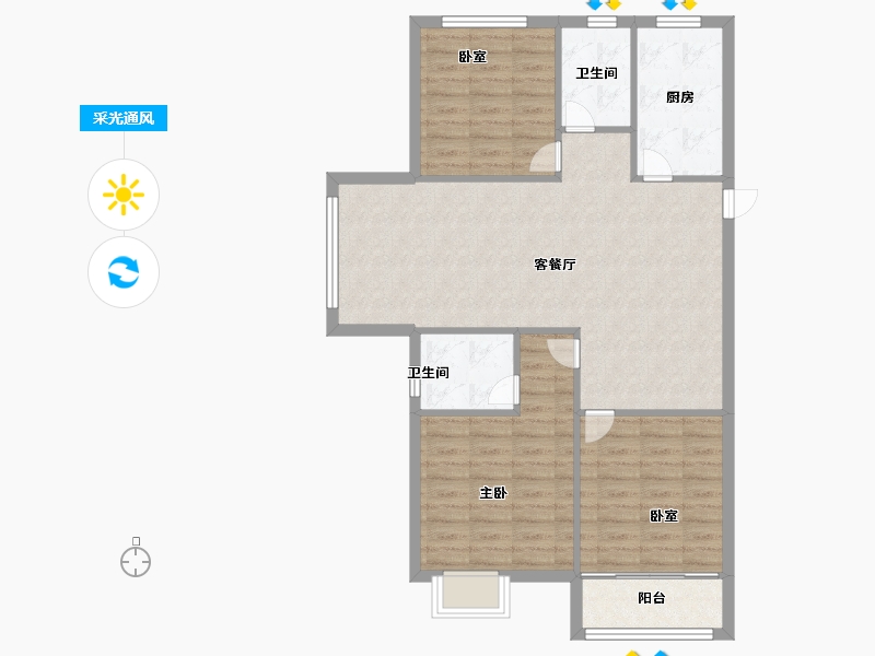 福建省-福州市-中庚东金-92.80-户型库-采光通风