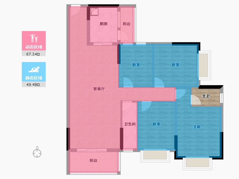 广东省-湛江市-青桂园-108.35-户型库-动静分区