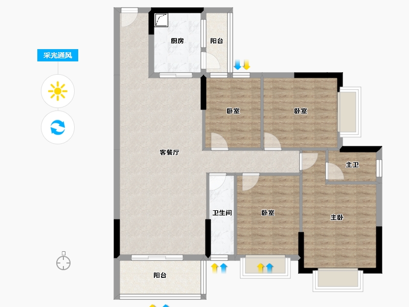 广东省-湛江市-青桂园-108.35-户型库-采光通风