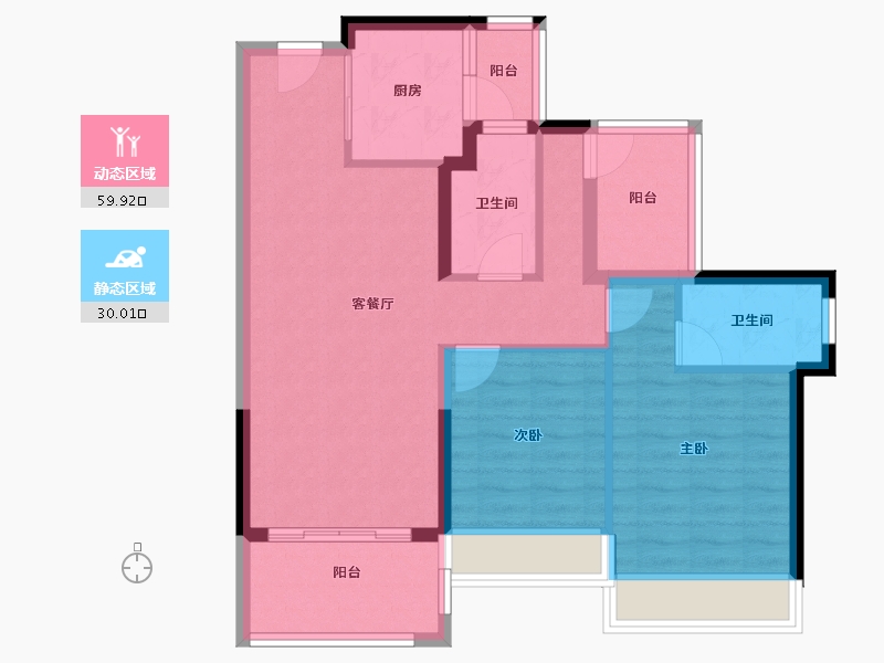 广东省-河源市-龙光玖誉湖-80.00-户型库-动静分区