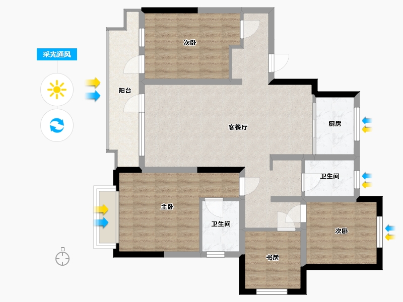 山东省-济宁市-滟澜上府-100.00-户型库-采光通风