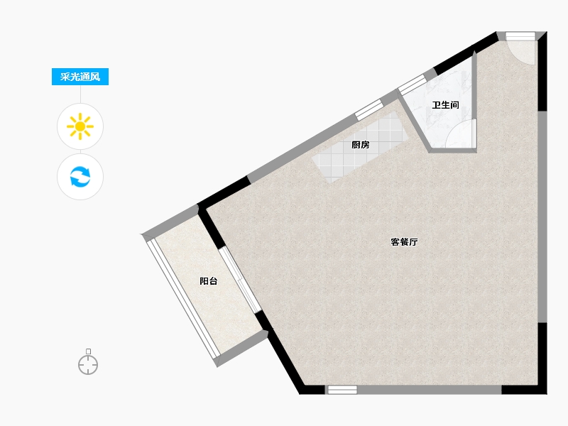 湖南省-郴州市-智通江天-64.33-户型库-采光通风