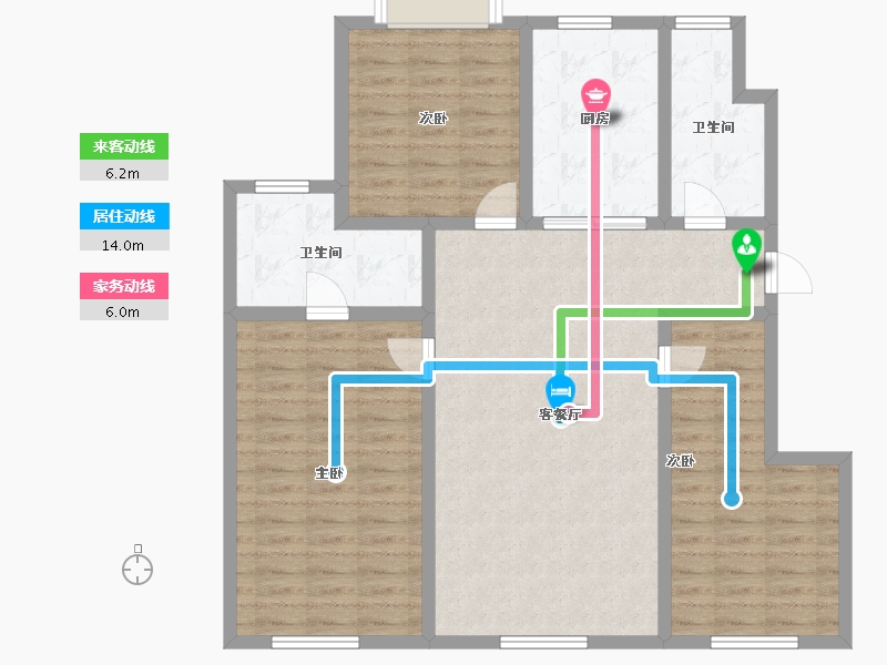 黑龙江省-七台河市-宝泰华府-105.15-户型库-动静线