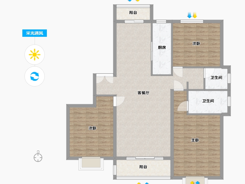 河南省-三门峡市-安和苑-130.00-户型库-采光通风