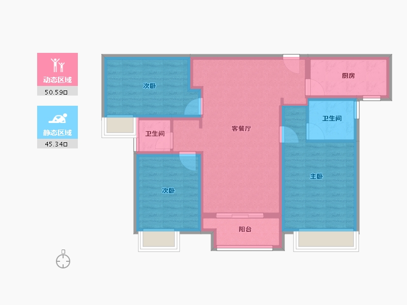 河南省-濮阳市-建业璟园-85.16-户型库-动静分区