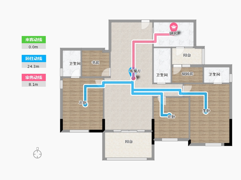 广东省-广州市-雅宝新城-156.00-户型库-动静线