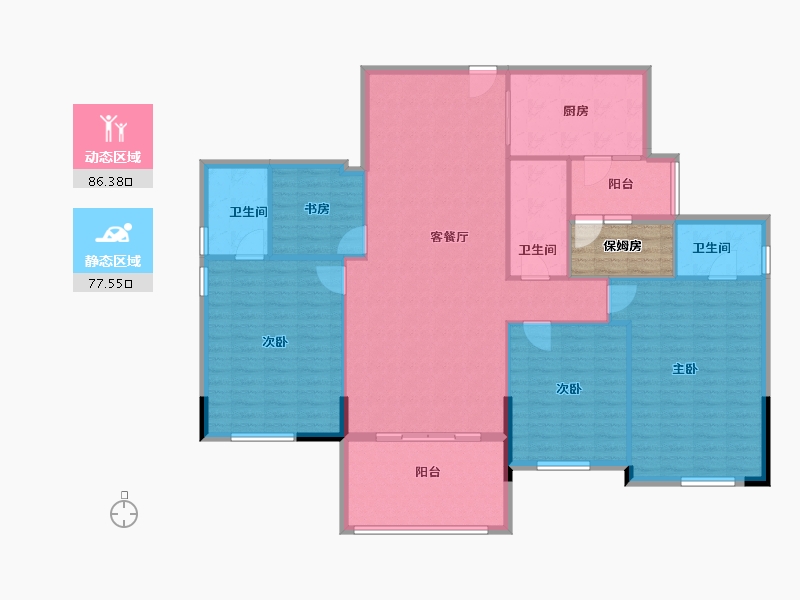 广东省-广州市-雅宝新城-156.00-户型库-动静分区