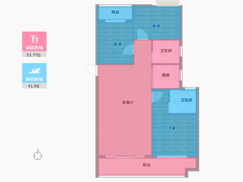 福建省-福州市-中庚东金-87.20-户型库-动静分区