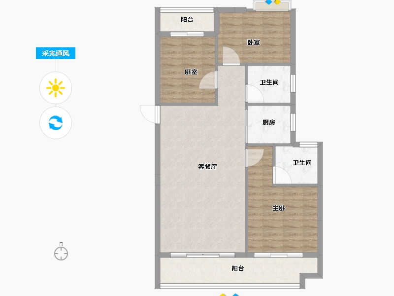 福建省-福州市-中庚东金-87.20-户型库-采光通风