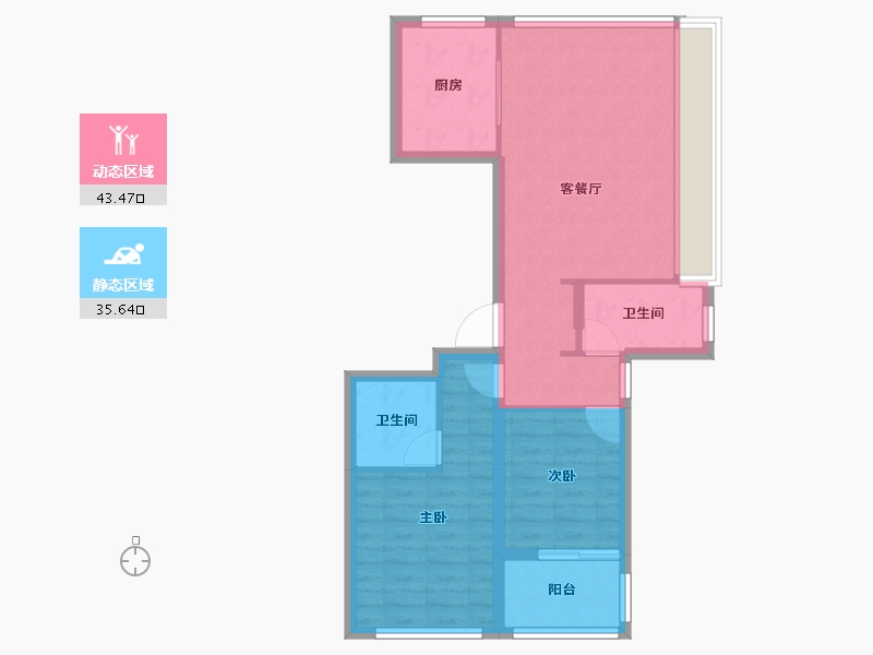 浙江省-衢州市-蓝城·春风江山-70.64-户型库-动静分区