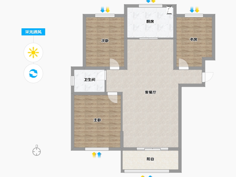 江苏省-镇江市-张庙小区-102.00-户型库-采光通风